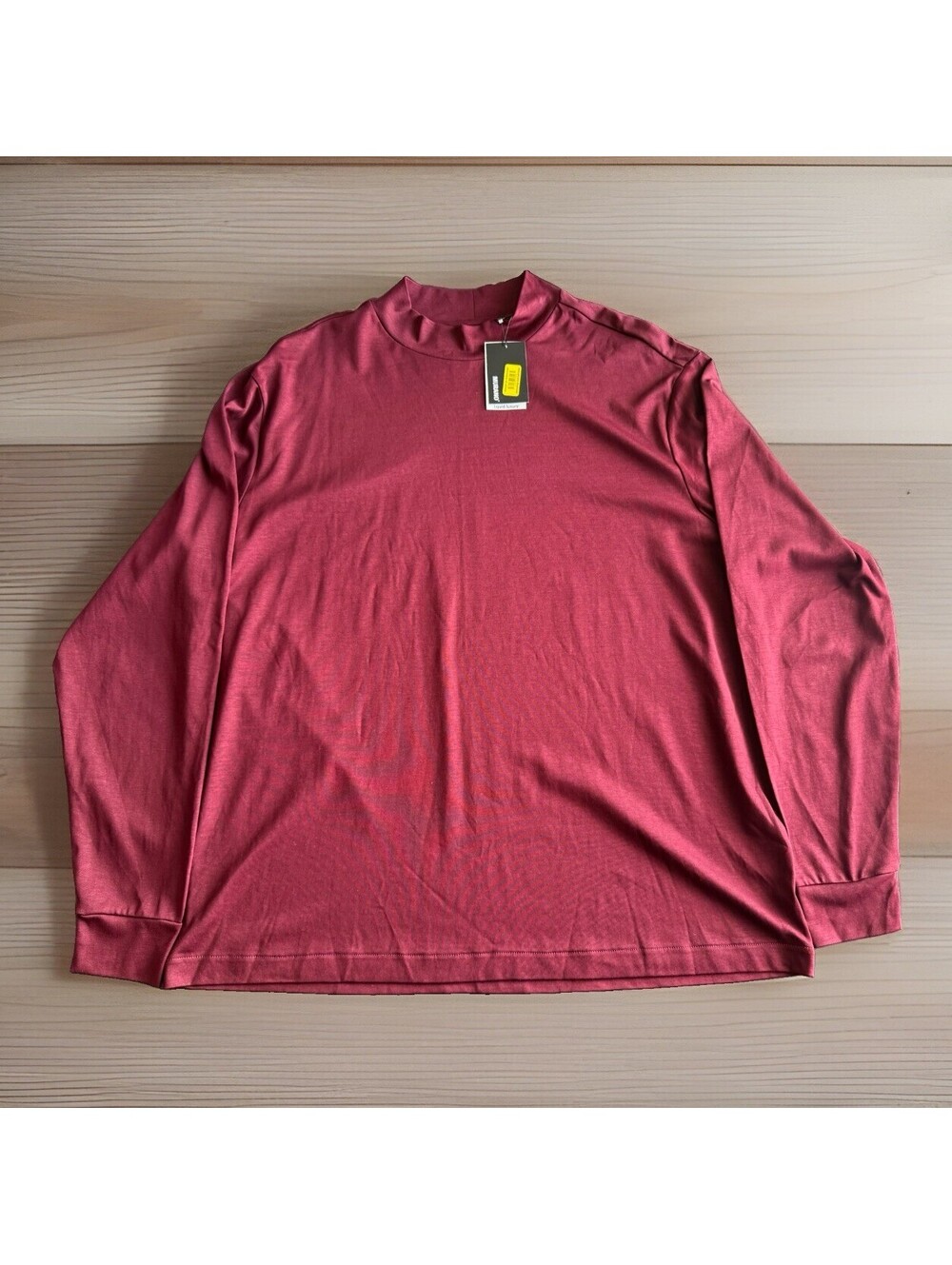 Murano Liquid Luxury NWT XL Mock Neck Long Sleeve Shirt Burgundy Ultra Soft